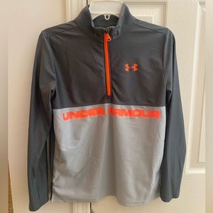 Youth Extra Large Gray Orange Under Armour Jacket Pullover